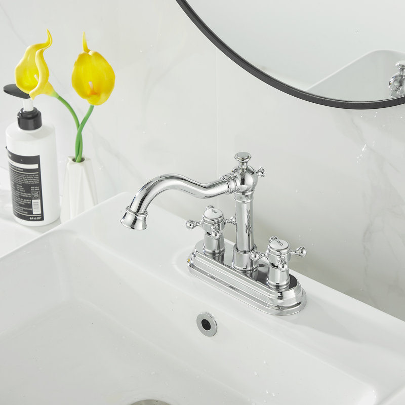 Robinet de lavabo de salle de bain 4 "avec drain Centreset, Chrome