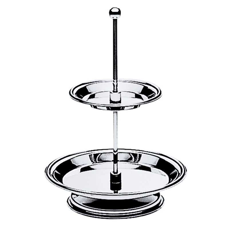 6-pièces Michelangelo Petit-Four avec base et 2 couches - acier inoxydable
