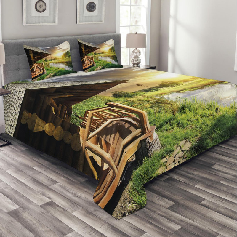 Nature Eclectic Polyester Coverlet, Queen Coverlet + 2 Shams