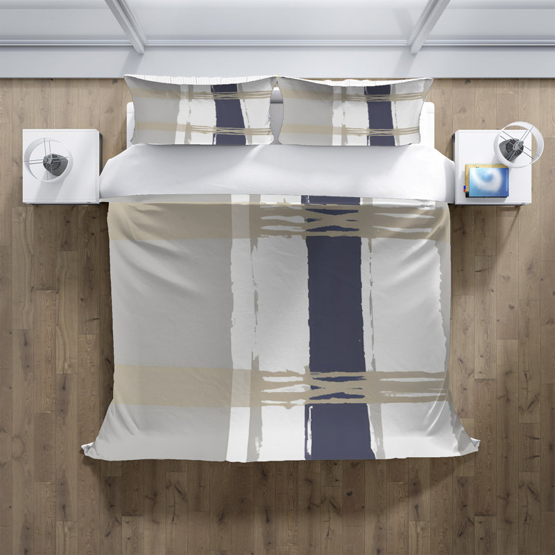 Polyester Abstract Duvet Cover, King Duvet Cover + 2 King Shams