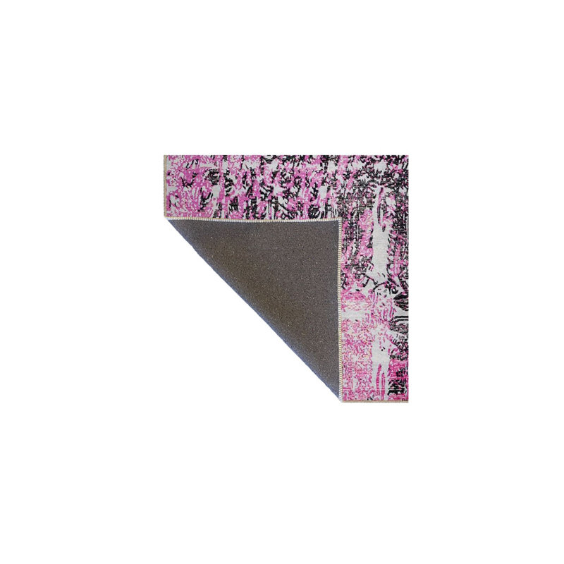Tapis décoratif tissé mauve à rayures multicolores, Tapis de couloir 2 pi 6 po x 6 pi 7 po inclus