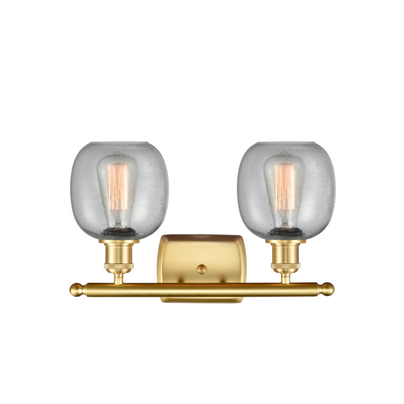 Éclairage de salle de bain à intensité variable 2 lumières Carlucci, Ampoule DEL 6 watts Vinage, Transparence craquelée