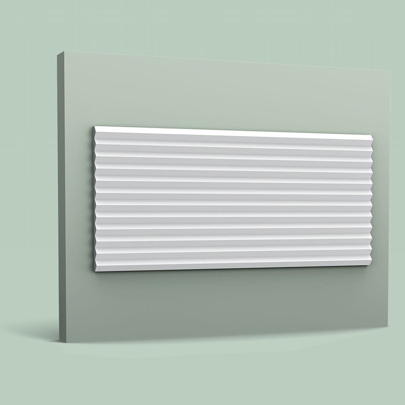 3/4 in D x 9-7/8 in W x 78-3/4 in L Primed White Plain Modern Zigzag Polyurethane Panel Moulding