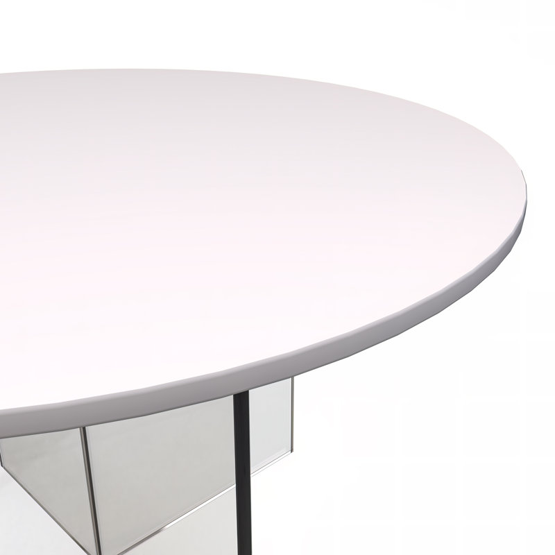Table basse ronde en bois aggloméré Ballyclug, H 16,06 po x L 27,5 po x l 27,5 po, Blanc