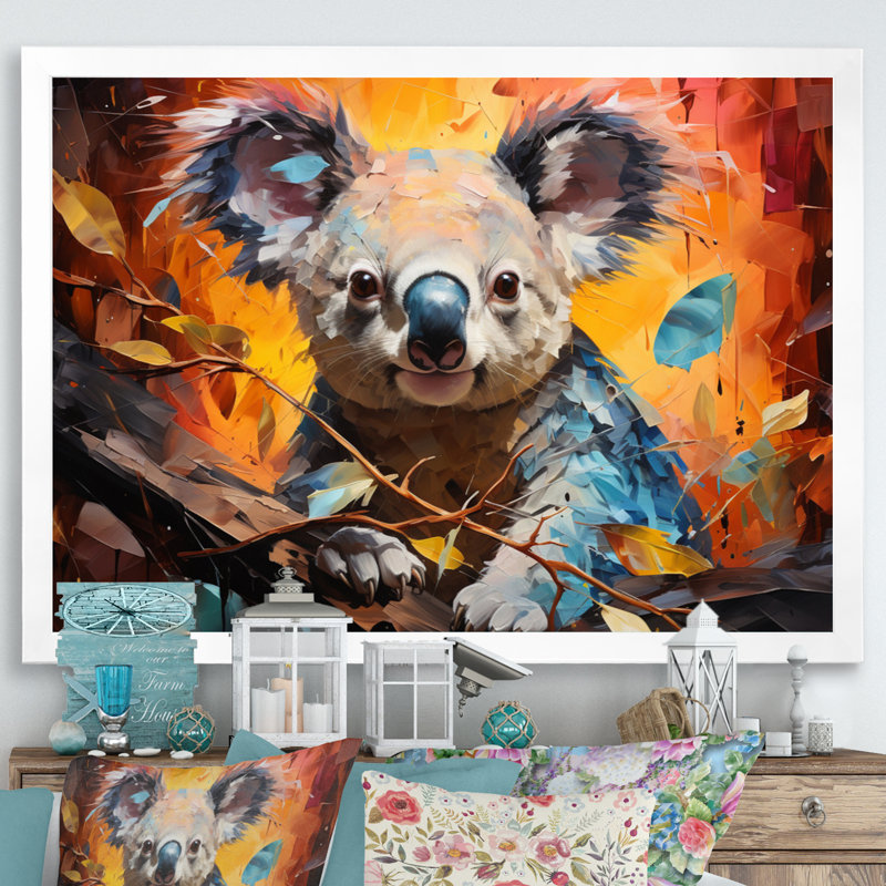 Koala Koalas Serenity Collage I sur impression sur toile, H 24 po x l 32 po x P 1 po, Cadre simple blanc