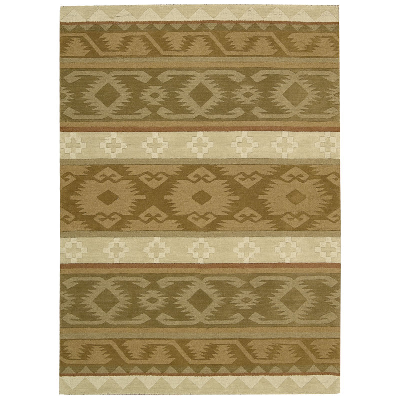 Tapis chameau en laine / coton touffeté à la main Midhurst, Rectangle 3 pi 6 po x 5 pi 6 po