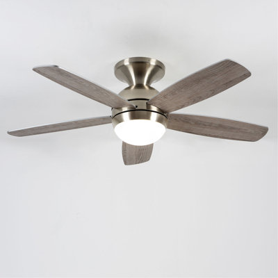 Ventilateur de plafond réversible à pales en contreplaqué 52 PCS 52 pouces avec trousse d'éclairage à 3 couleurs, à DEL, DC 6 vitesses, télécommande pour salon, chambre à coucher, bureau, intérieur.