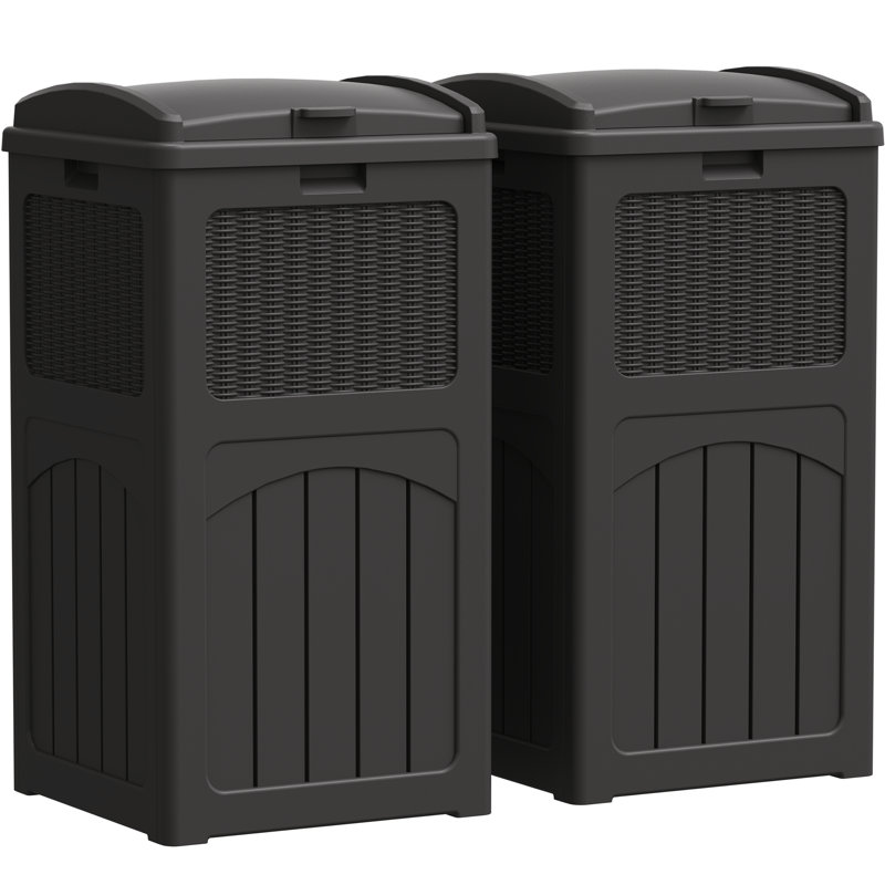 Ensemble de 2 poubelles 35 gallons, Noir
