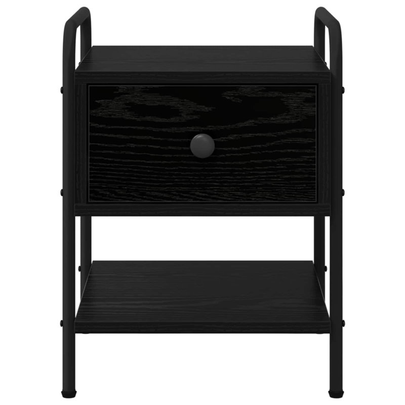 35 cm W Bedside Table, Black Oak