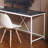 Olympus Corner Desk, Dark Gray & Ivory Wood Metal-671333529