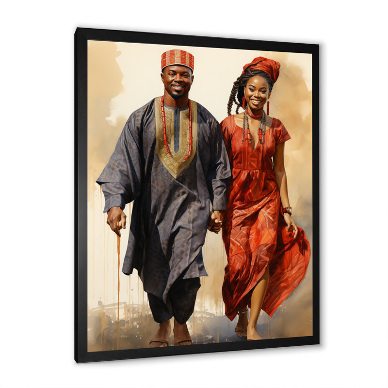Huai " African Tribes Yoruba Nigeria I ", Black Single Picture Framed, 20" H x 12" W x 1" D