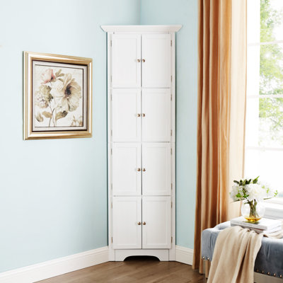 Tall Storage Cabinet With Doors And 4 Shelves For Living Room