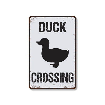 Duck Duckling Crossing 7 Inch x 10 Inch Novelty Aluminum Sign