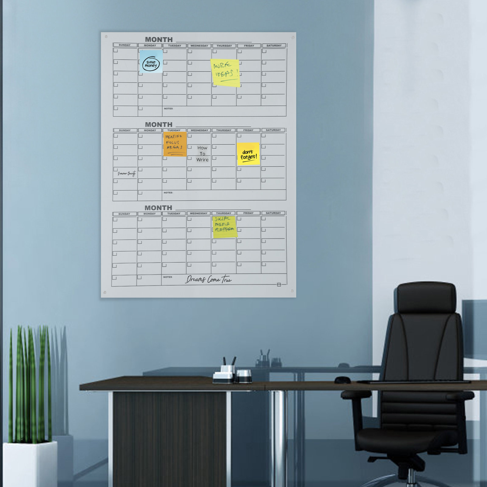 Latitude Run® Kanyla Plastic Dry Erase Board | Wayfair