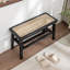 Banc en bois massif avec tablette Lund-569735217