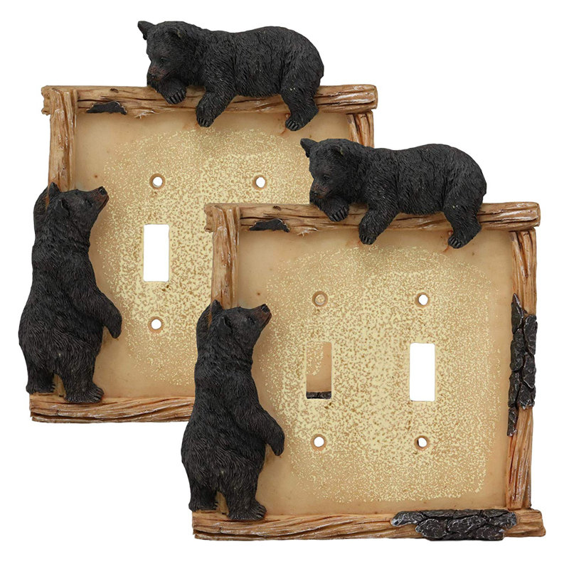 Plaque murale d'interrupteur à bascule Jaquavious Woodland Forest, H 6,5 po x l 6 po x P 1,25 po