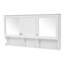 Armoire à miroir 55 "demi-lune avec tablettes ouvertes et rangement réglable