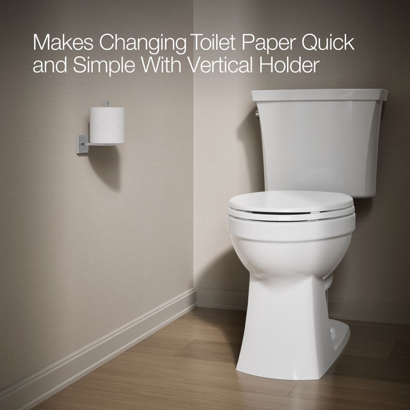 Square Vertical Toilet Tissue Holder, Polished Chrome