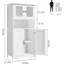 Armoire de rangement pour salle de bain, armoire de cuisine avec portes en verre et tablettes réglables, armoire à linge autoportante 50,4 po, armoire en bois, armoire de plancher pour le salon, blanc-460012850