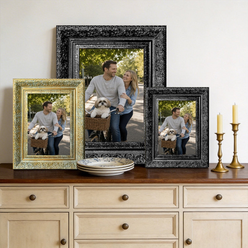 Cadre photo noir élégant 1 pièce 8 po x 10 po avec finition maison, Black, 1, 8" W x 10" H