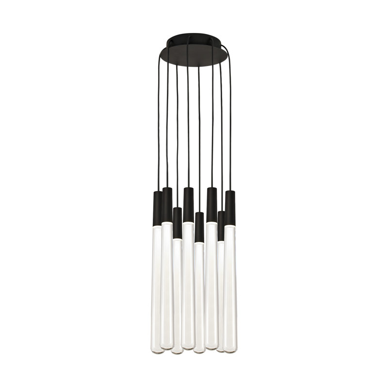 Sean Lavin Pylon 8-light dimmable LED crystal light chandelier, Nightshade Black