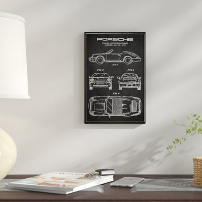 " Porsche Corporation Porsche Patent Sketch (Charcoal) " by Aged Pixel