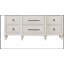 Triple commode avec rangement spacieux et élégante finition bicolore ciment et sable pour les chambres modernes