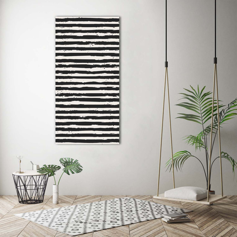 Black And White Stripes - Wrapped Canvas Print