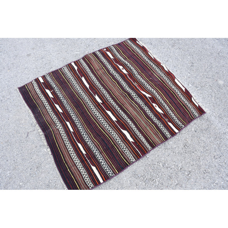 Kilim turc rétro en mauve vif pour un cadeau décoratif parfait ou un petit tapis décoratif pour chambre à coucher