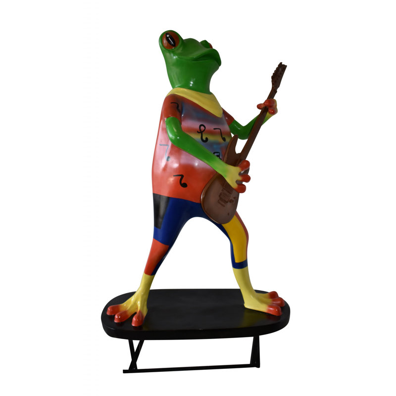 Taille: 46 po x 28 po x H 70 po - Bonne grenouille géante jouant de la guitare