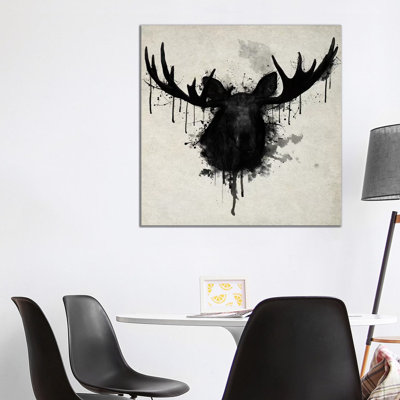 Moose Vertical by Nicklas Gustafsson - Wrapped Canvas Square Painting