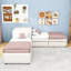 Lit plateforme simple tapissier avec 2 tiroirs et lit gigogne