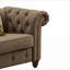 Fauteuil d'appoint capitonné noyer brun avec coussin assorti, siège rembourré pour adultes, salon, chambre à coucher
