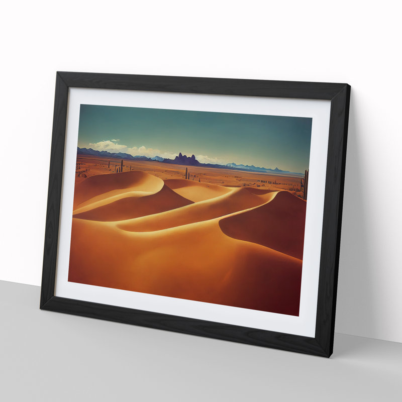 Dignified Desert - Single Picture Frame Print, 46cm H x 64cm W, Black