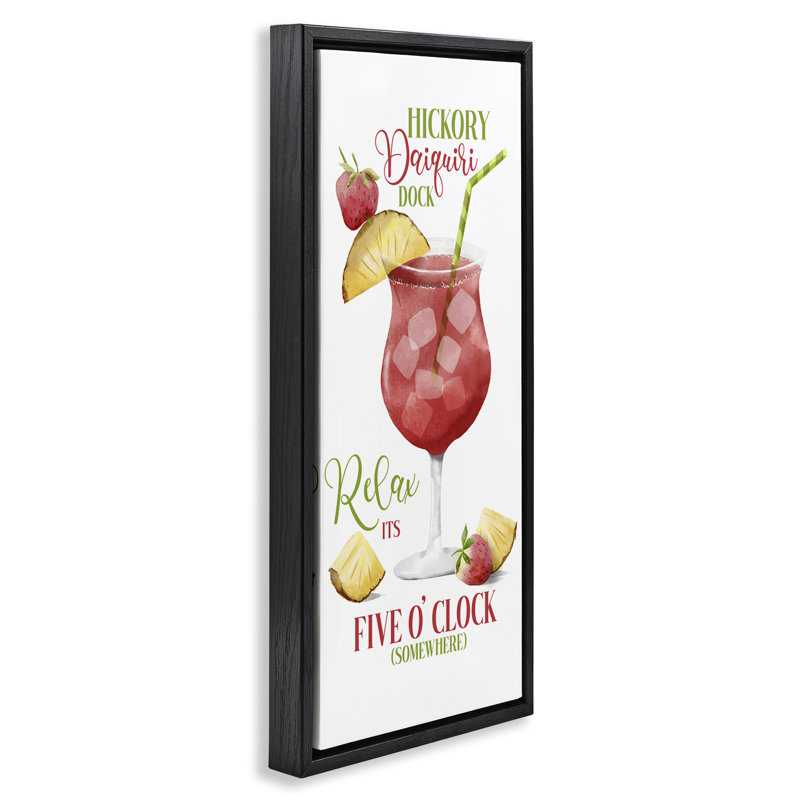  «Fun Cocktail Expression» par Deane Beesley, H 25 po x l 11 po, Cadre noir