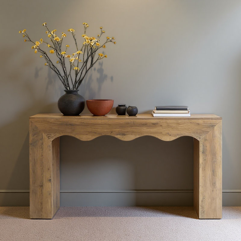 Table de canapé stable, console rustique, table d'appoint, Brun
