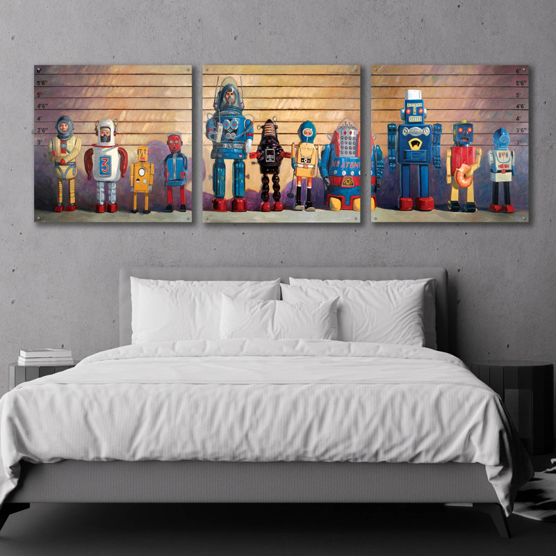 «Epic Art» Usual Sus »par Eric Joyner, ensemble d'art mural en verre acrylique, 3 pièces, H 36 po x l 108 po