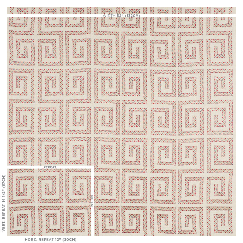 Tissu de broderie Prado, Rouge