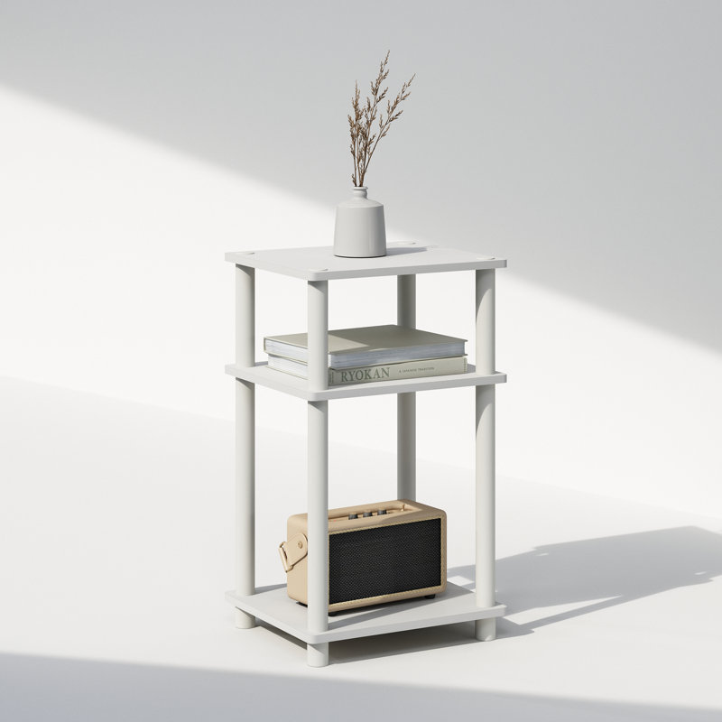 Akintayo 34cm W Plastic Bedside Table, White
