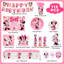 Ensemble de décorations de fête d'anniversaire Minnie Mouse, 113 pièces d'articles de fête Minnie Mouse et ensemble de vaisselle pour enfants Minnie Mouse