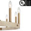 Lustre de style campagnard en acier à 12 lumières à intensité variable de style bougie Adriana Certifié UL-1101645032