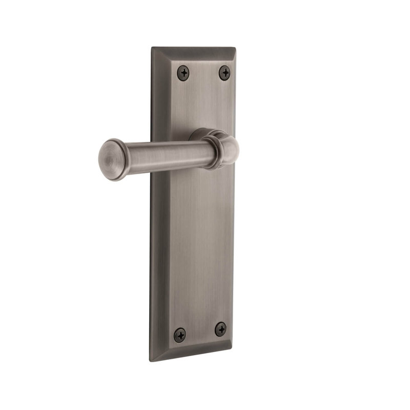 Grandeur Fifth Avenue Plate Passage with Georgetown Lever, Vintage Brass, 2 3/4", Right