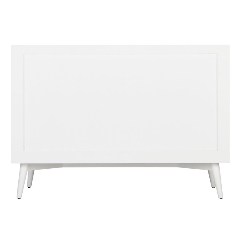 48" Bright White Vanity with Brass Hardware and Undermount Sink