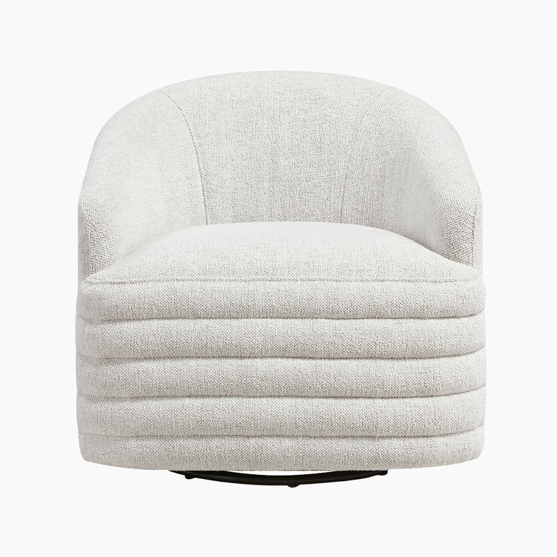 Aleron 30.5" Modern & Contemporary Swivel Chair with Chenille Fabric Upholstery, Metal Reinforced Seat, Foam Cushioned Seating