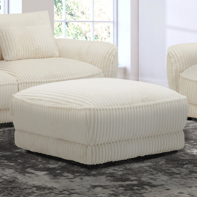 Arani Square Velvet Ottoman with Casters