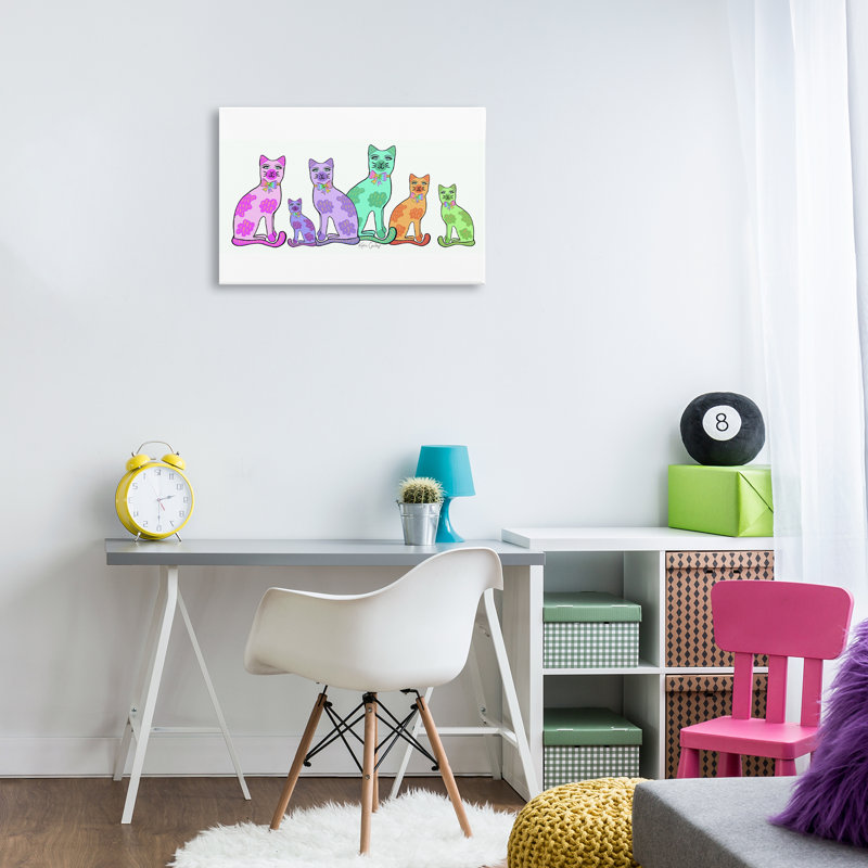«Funky Whimsical Cats», conception de Katie Conley, H 16 po x l 24 po