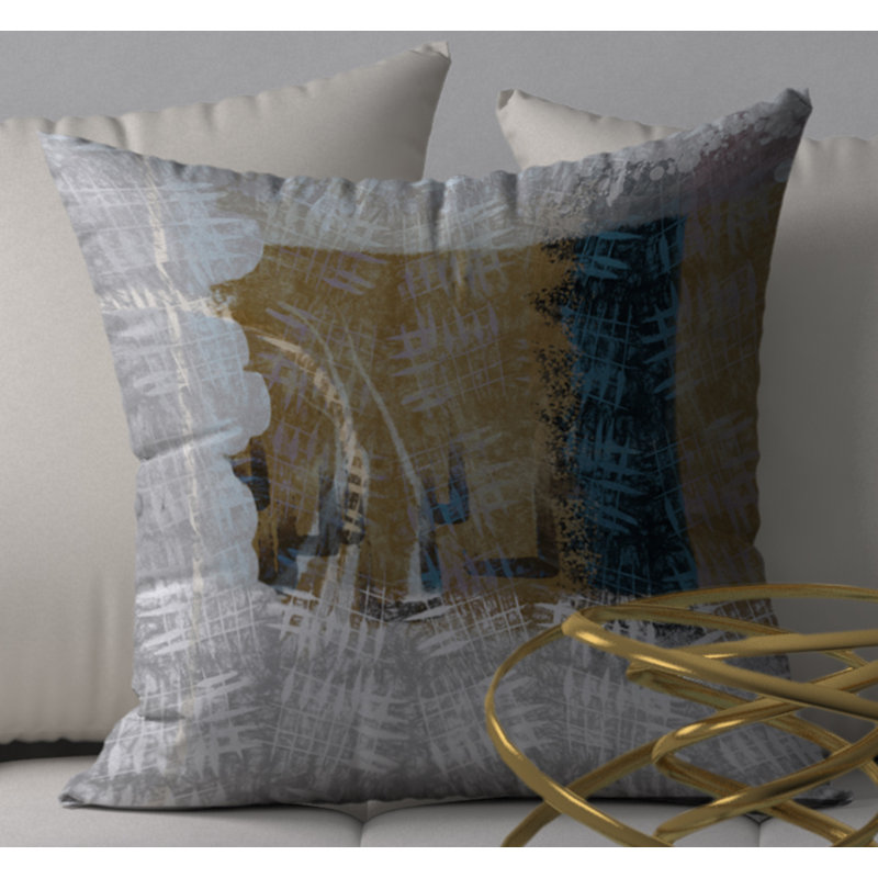 Abstract Reversible Throw Pillow, 20" x 20"