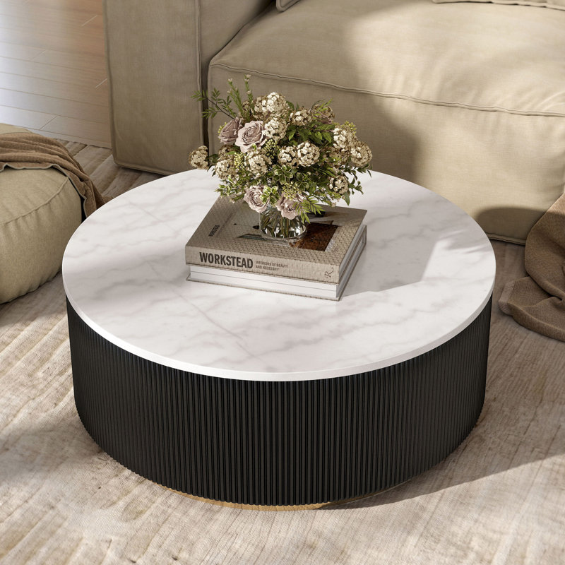 Table basse en marbre Kirtin, Noir
