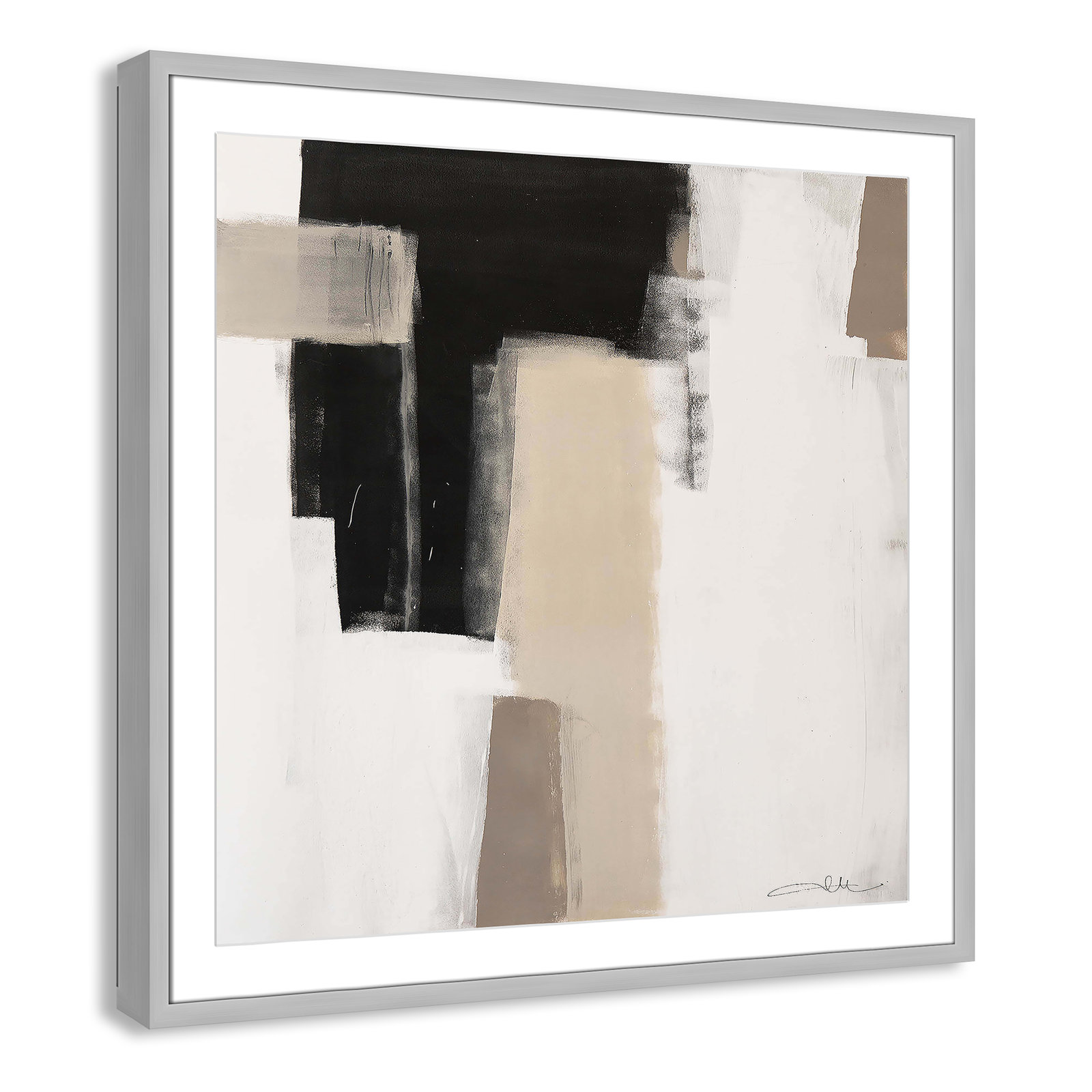 Earth Scapes I-A Print by Casa Fine Arts, 32" H x 32" W x 1.25" D, Silver Box Framed