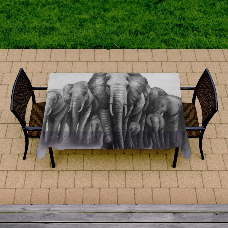 Herd of Elephants Tablecloth - African Animal Home Decor